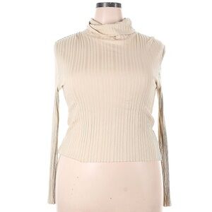KOTN Turtleneck Size XXL tan Ribbed Cotton
